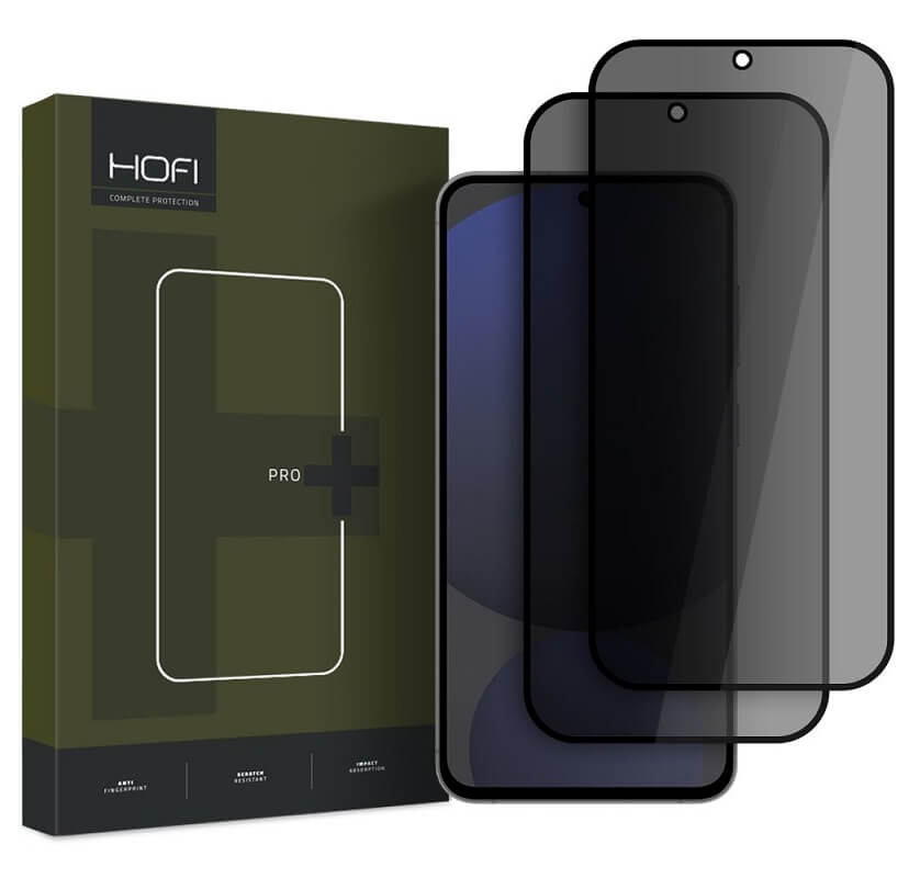 Затъмняващ Протектор за Samsung S25 Plus, Hofi Privacy Anty-Spy Glass 2бр., Черен