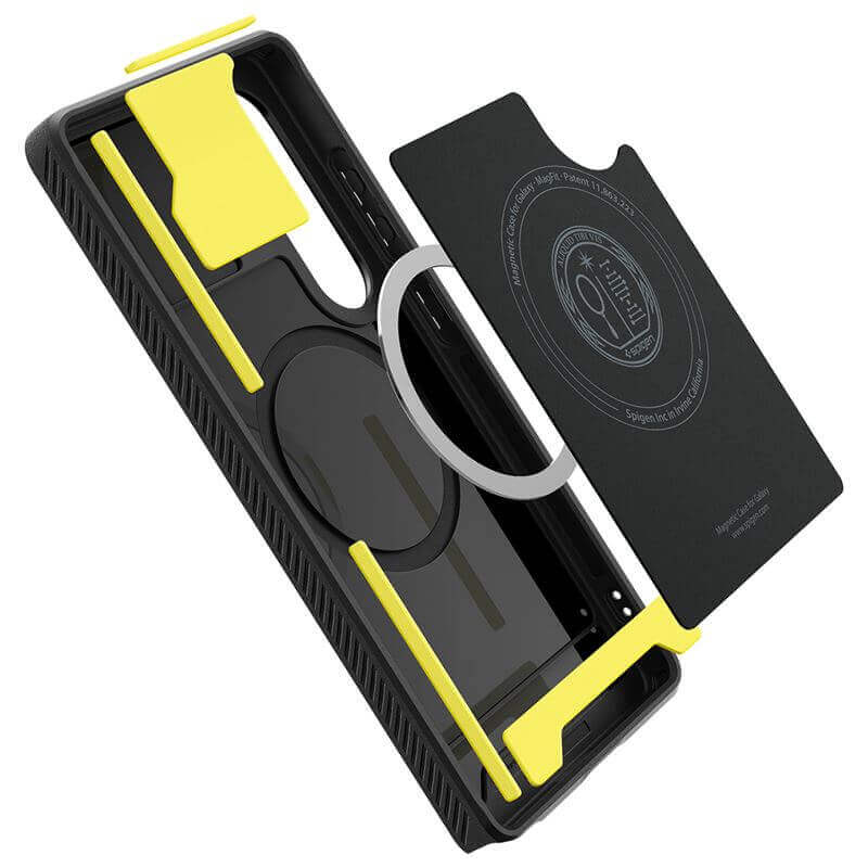 Magsafe Противоударен Калъф за Samsung S25 Ultra, Spigen Rugged Armor Case, Черен (9)