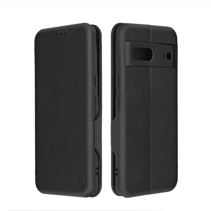 Кожен Калъф за Google Pixel 7, Tech-Protect Techsuit Safe Book Case, Черен