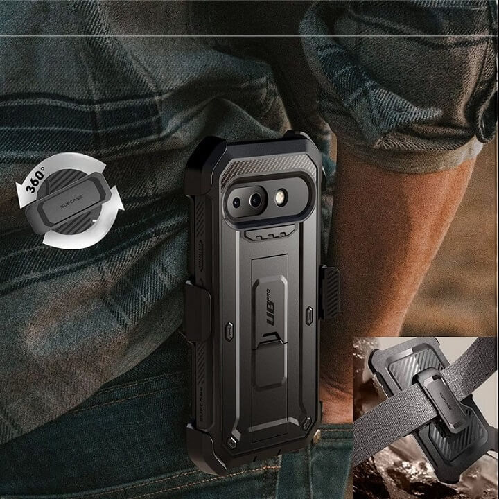 Противоударен Калъф за Google Pixel 9A, Supcase Unicorn Beetle Pro, Черен (5)