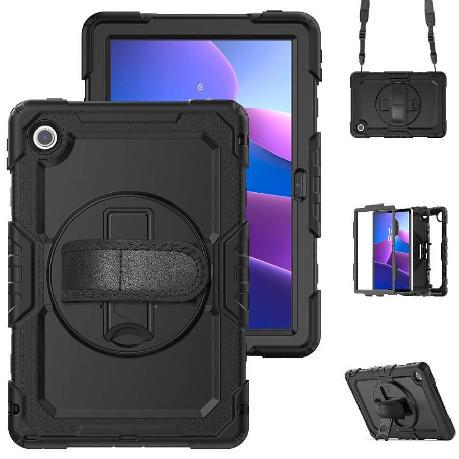 Калъф с Дръжка за Lenovo Tab 10.1" TB-311, Tech-Protect Solid360 Case, Черен (9)