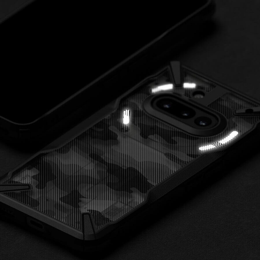 Противоударен Калъф за Nothing Phone 3A, Ringke Fusion X Camo Case, Черен (5)