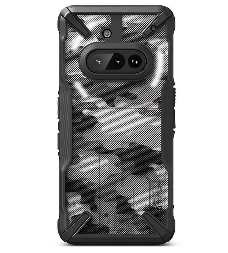 Противоударен Калъф за Nothing Phone 3A, Ringke Fusion X Camo Case, Черен (2)