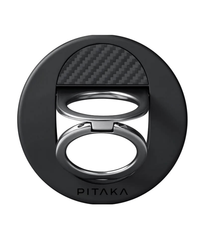 Magsafe Поставка-Пръстен, Pitaka MagEZ Ring Grip 3 Black-Grey, Черен (2)