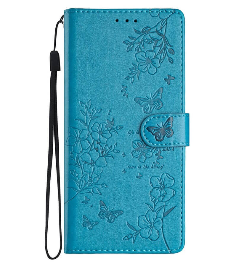Кожен Калъф с Джобове за Honor 400 Lite, Butterfly Wallet Book Case, Син