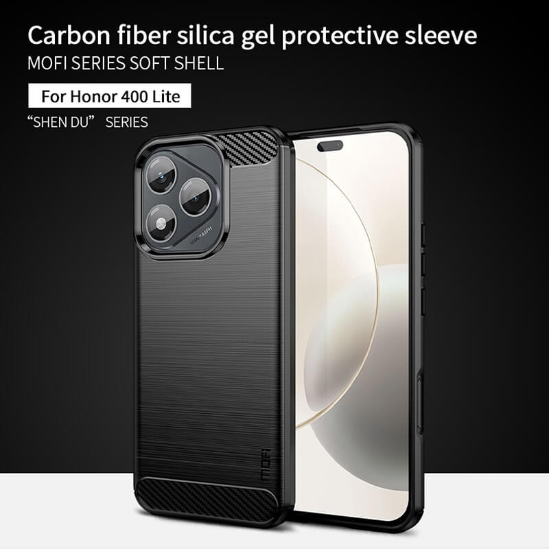 Противоударен Калъф за Honor 400, Premium Carbon Case, Черен (2)