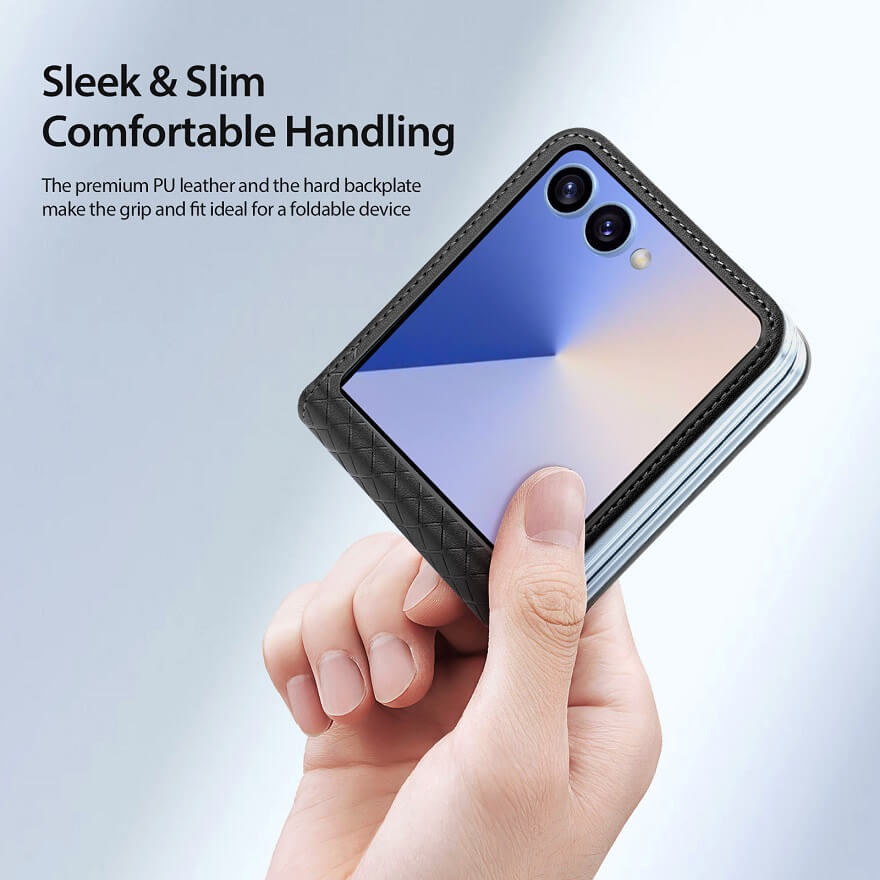 Кожен Калъф Samsung Z Flip 7, Dux Ducis Bril Case, Черен (3)