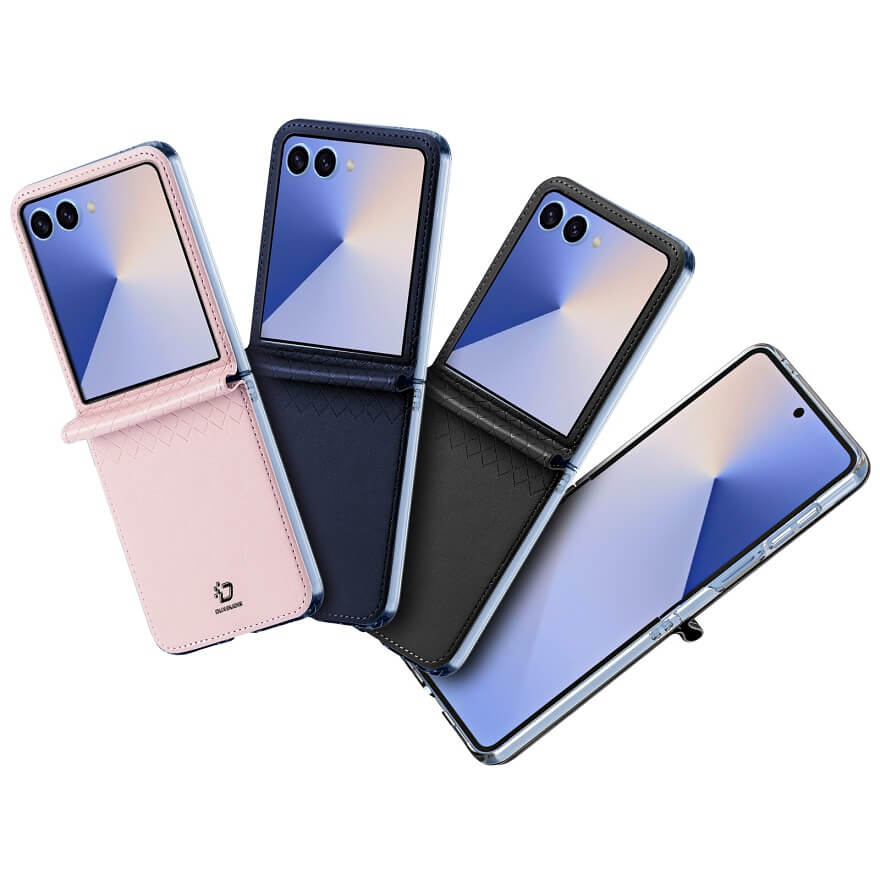 Кожен Калъф Samsung Z Flip 7, Dux Ducis Bril Case, Черен (2)