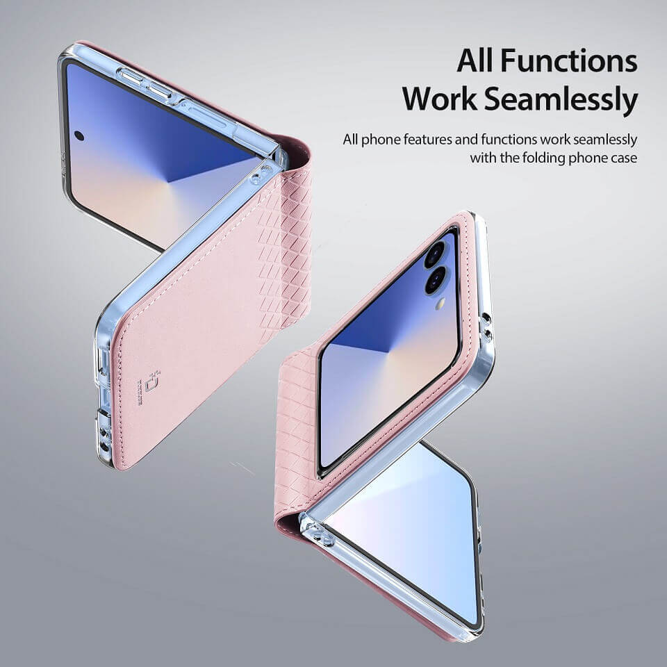 Кожен Калъф Samsung Z Flip 7, Dux Ducis Bril Case, Розов (6)
