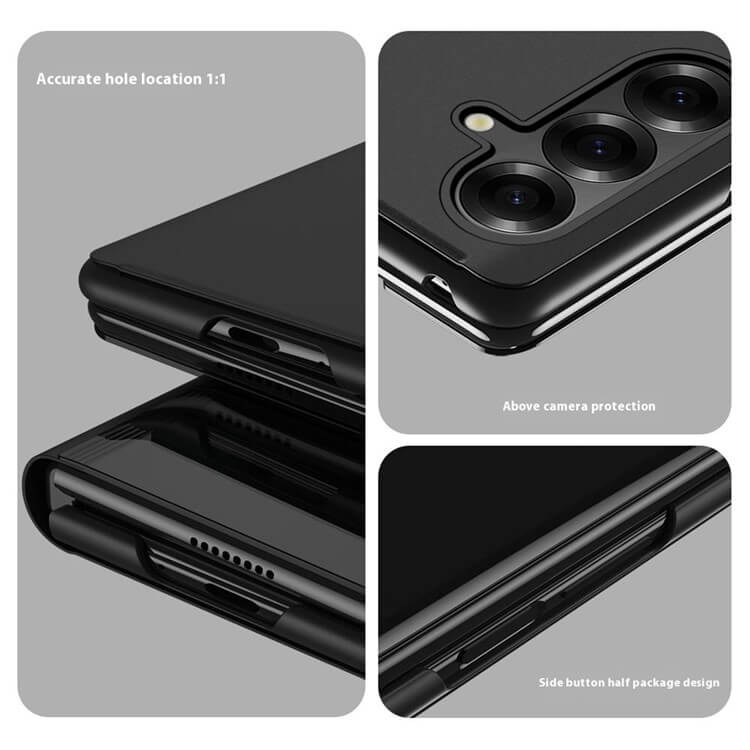Кожен Калъф с Поставка за Samsung Z Fold 7, GKK Leather Case, Розов (5)