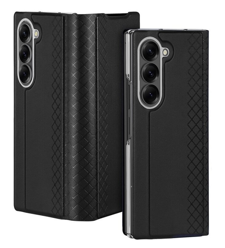 Кожен Калъф за Samsung Z Fold 7, Dux Ducis Bril Case, Черен