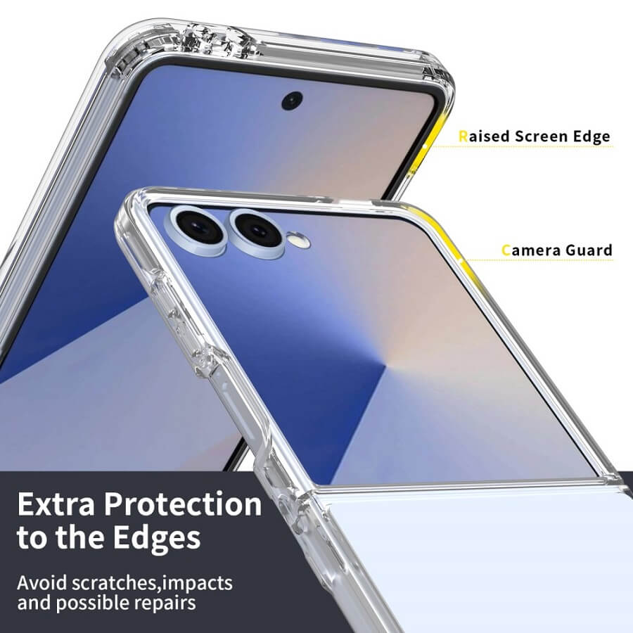Хибриден Калъф за Samsung Z Flip 7, Acrylic Clear Case, Прозрачен (3)