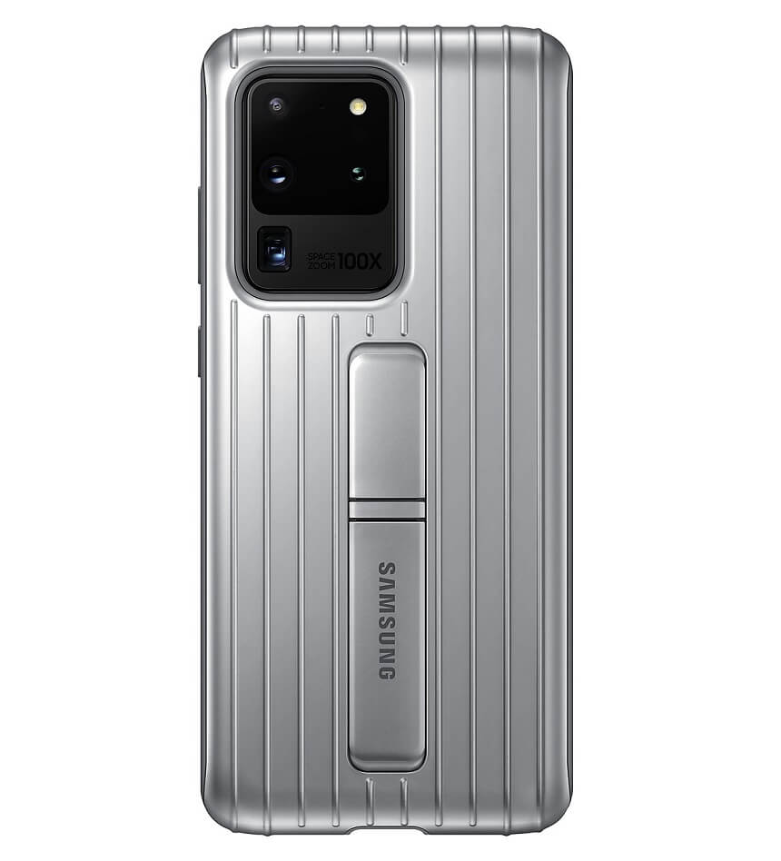 Оригинален Противоударен Калъф за Samsung S20 Ultra Protective Standing Cover Case EF-RG988CSEGWW, Сребрист