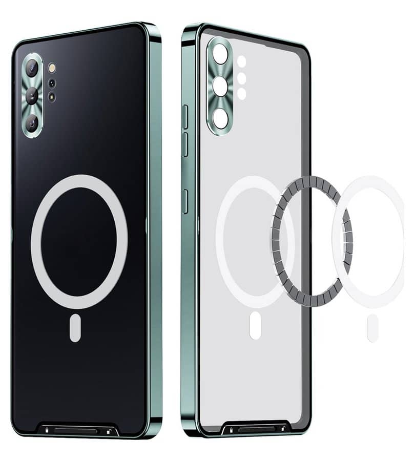 Magsafe Калъф за Samsung Note 10 Plus, Metal Case, Сребрист (2)