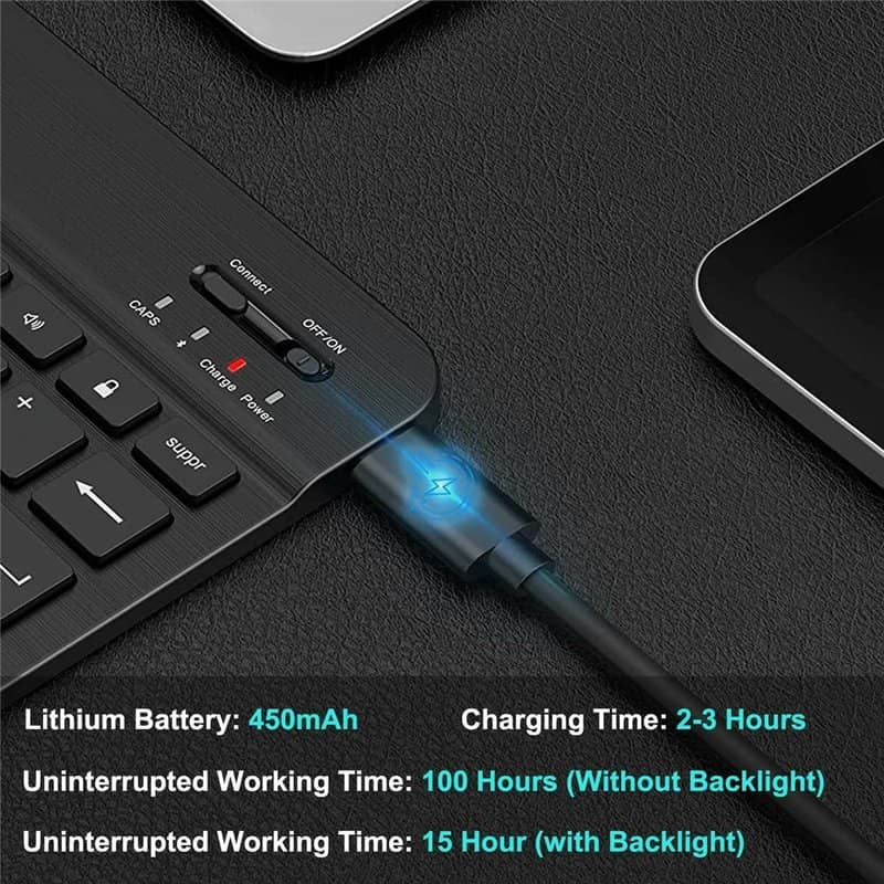 Калъф с Клавиатура за Lenovo Tab Plus 11.5" TB351FU, Bluetooth Keyboard Case, Черен (7)