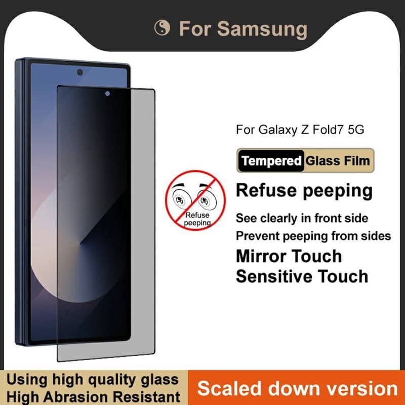 Затъмняващ Протектор за Samsung Z Fold 8 Ultra, Imak Privacy Anti-Spy Glass, Черен (4)