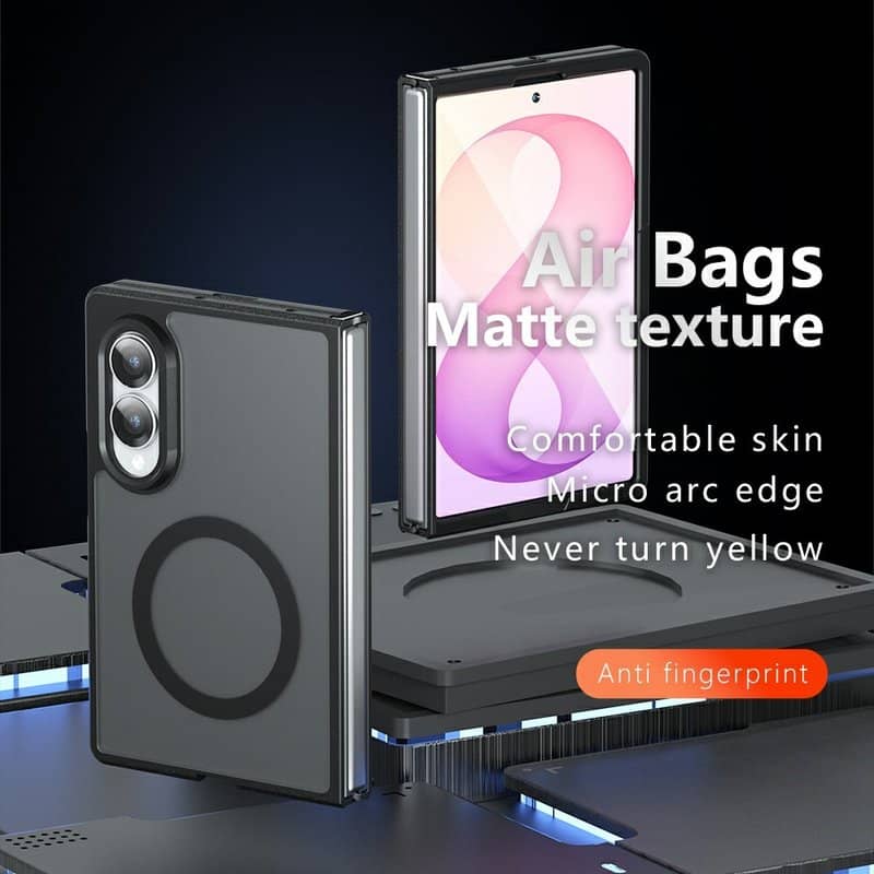 Magsafe Калъф за Samsung Z Fold 8, GKK MagMat Smoky Case, Черен (8)