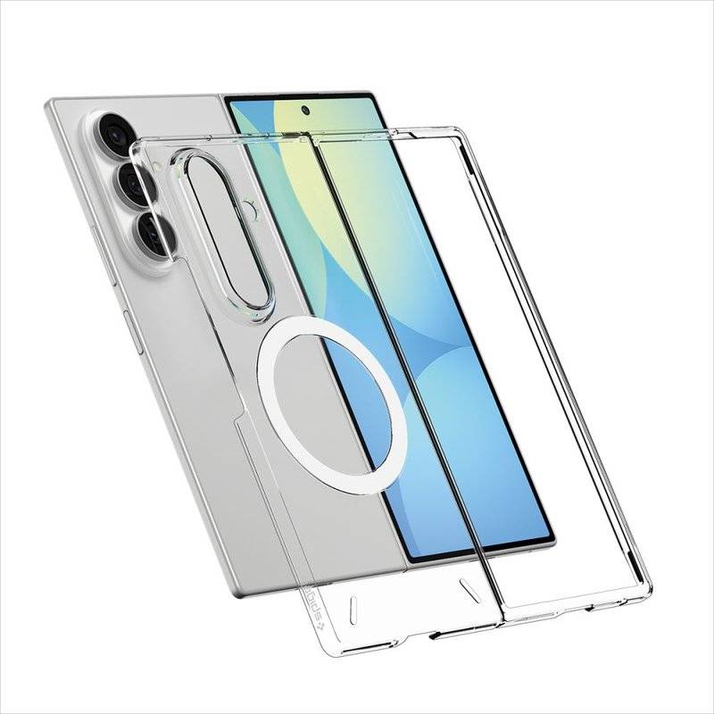 Magsafe Тънък Калъф за Samsung Z Fold 8 Ultra, Spigen AirSkin Case, Прозрачен (4)