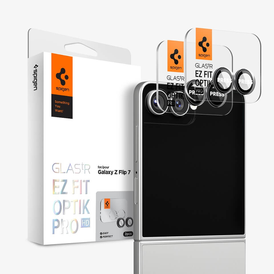 Протектор за Камерата на Samsung Z Flip 8, Spigen EZ Fit Optik Pro Glass tR 2бр., Черен