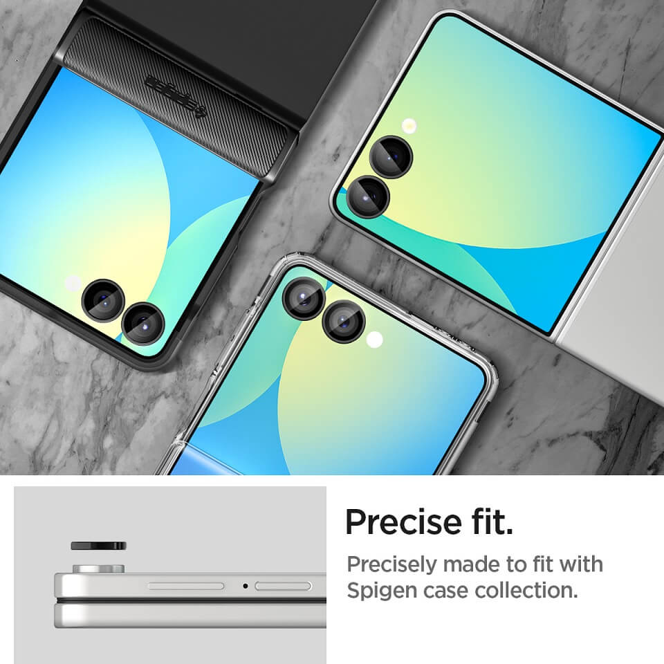 Протектор за Камерата на Samsung Z Flip 8, Spigen EZ Fit Optik Pro Glass tR 2бр., Черен (11)