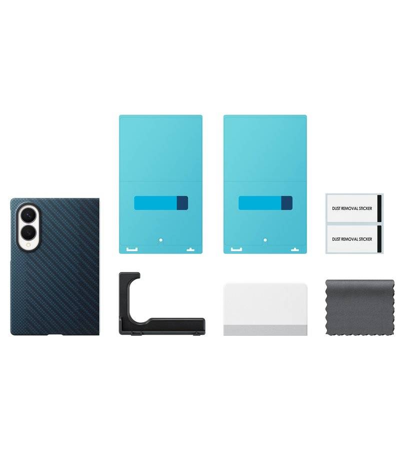 Оригинален Калъф за Samsung Z Fold 8, Carbon Magnet Case EF-KF971SNEGWW, Син (5)