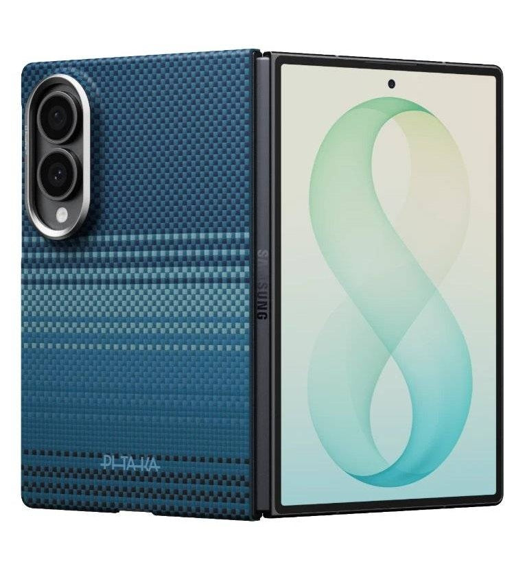 Magsafe Калъф за Samsung Z Fold 8, Pitaka Edge Case Moonrise, Син (2)