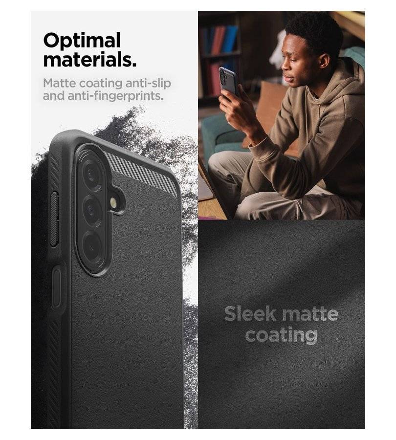 Противоударен Калъф за Samsung A37, Spigen Rugged Armor Case, Черен (10)