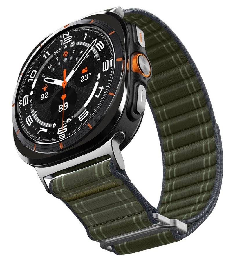 Текстилна Каишка за Samsung Watch Ultra 1/2 47mm, Spigen WBF0 Band, Зелен (2)