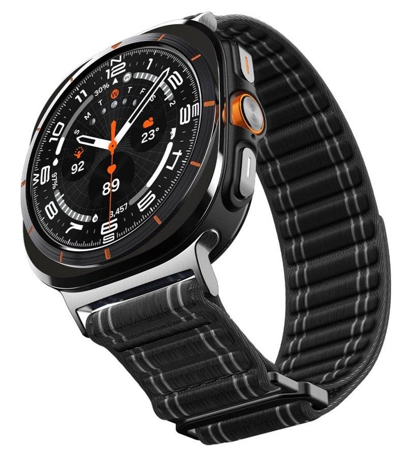 Текстилна Каишка за Samsung Watch Ultra 1/2 47mm, Spigen WBF0 Band, Черен (2)