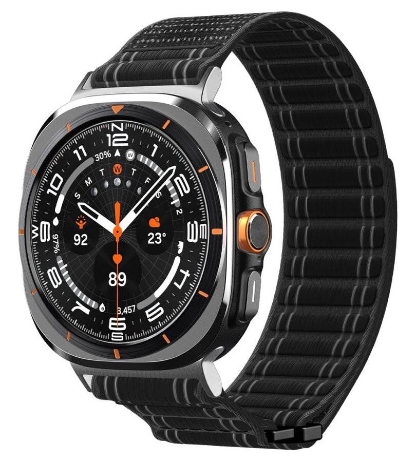 Текстилна Каишка за Samsung Watch Ultra 1/2 47mm, Spigen WBF0 Band, Черен