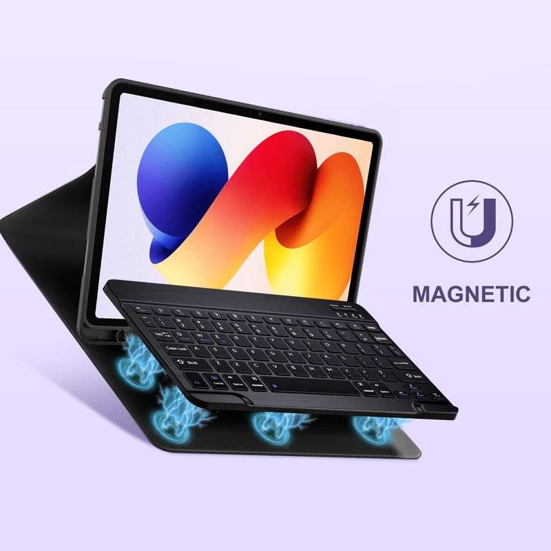 Калъф с Клавиатура за Xiaomi Redmi Pad 2 Pro 12.1", Keyboard+TouchPad Backlit Case, Черен (6)