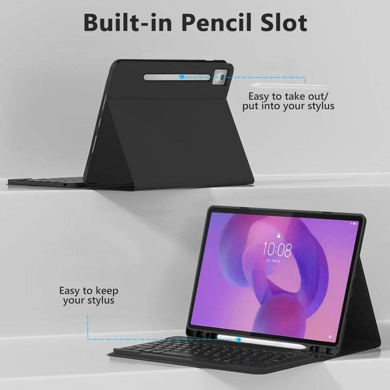 Калъф с Клавиатура за Lenovo Idea Tab Pro/ MT 12.7 TB-373, Tech-Protect SC Pen Keyboard Case, Черен (5)