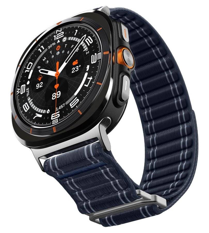 Текстилна Каишка за Samsung Watch Ultra 1/2 47mm, Spigen WBF0 Band, Тъмносин (2)