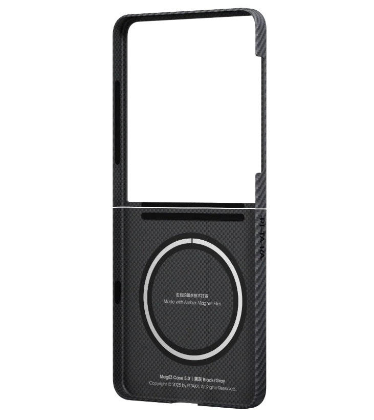 Magsafe Калъф за Samsung Z Flip 8, Pitaka Edge Black/Grey Case, Черен (3)
