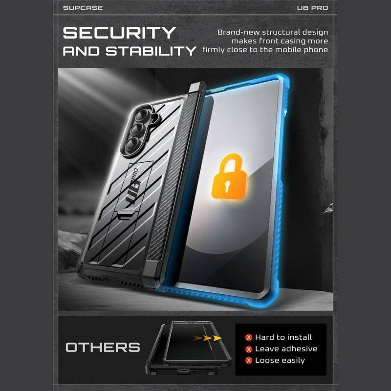 Противоударен Калъф за Samsung Z Fold 7, Supcase Unicorn Beetle Pro Case, Черен (9)