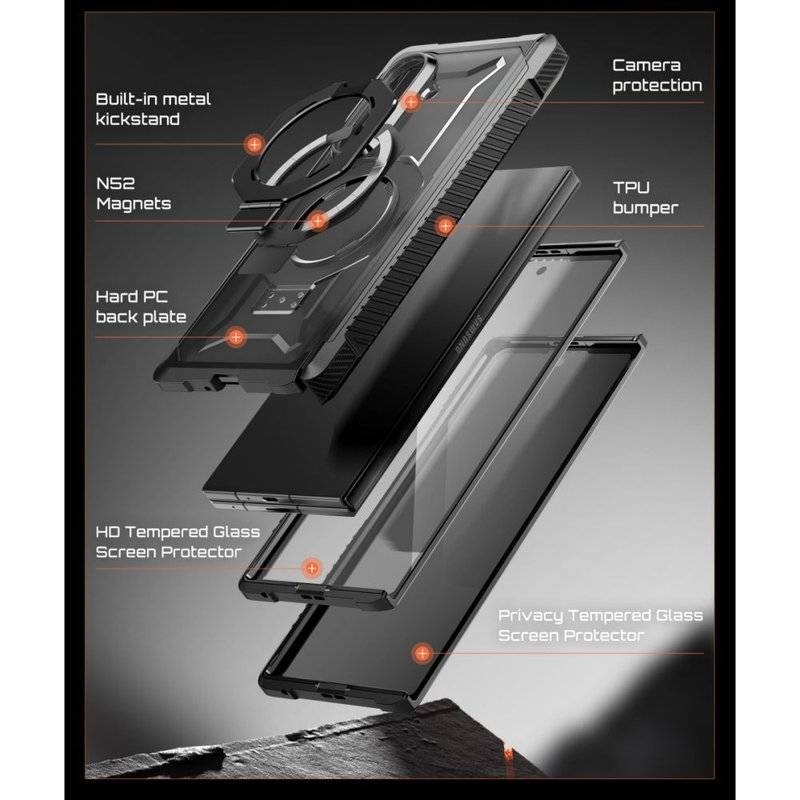 Magsafe Противоударен Калъф за Samsung Z Fold 8 Ultra, Supcase UB Grip Mag 2-Set Case, Черен (7)