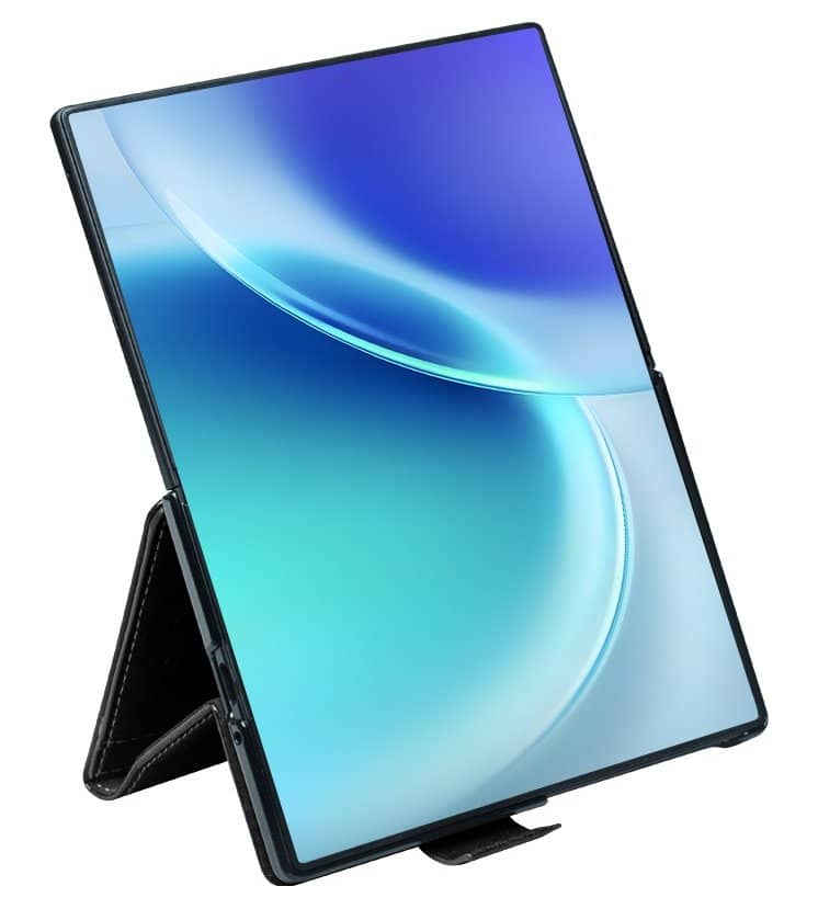Кожен Калъф за Samsung Z Fold 8, Qialino Leather Book Case, Черен (7)