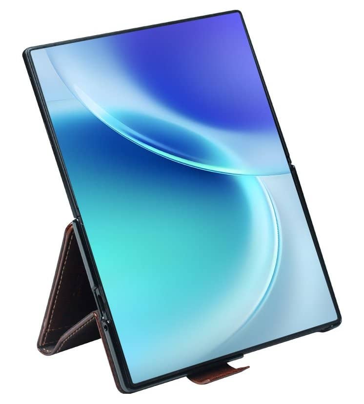 Кожен Калъф за Samsung Z Fold 8, Qialino Leather Book Case, Кафяв (7)