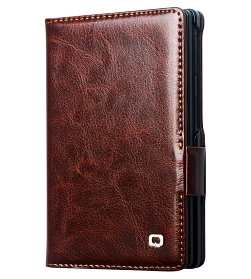 Кожен Калъф за Samsung Z Fold 8, Qialino Leather Book Case, Кафяв (5)