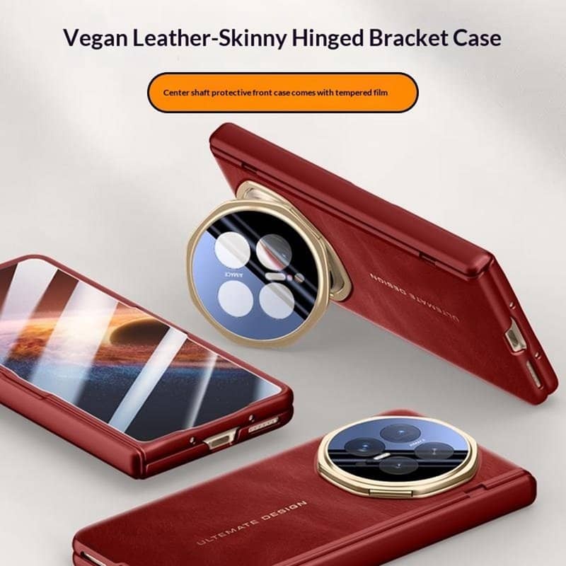 Кожен Калъф за Honor Magic V6, Full Cover Case, Червен (3)