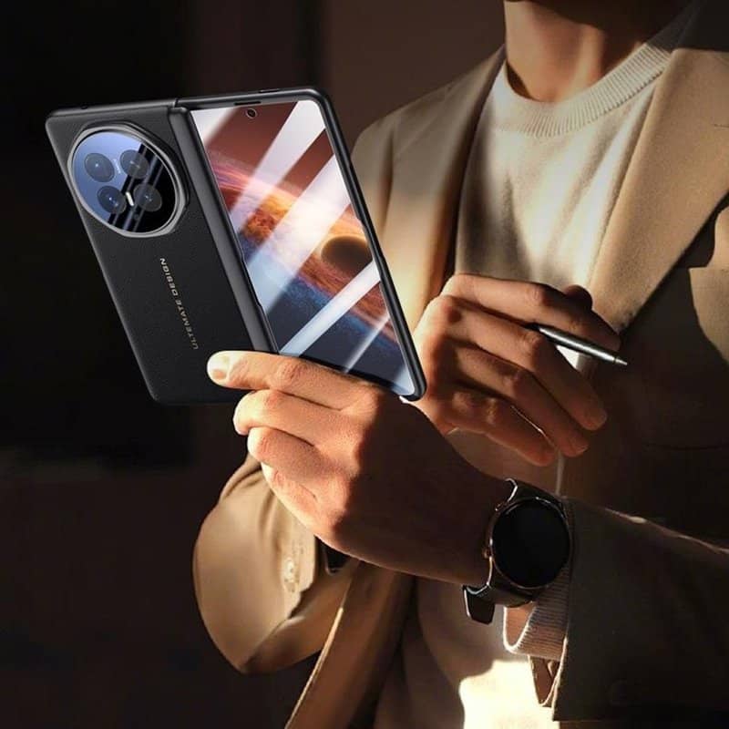 Кожен Калъф за Honor Magic V6, Full Cover Case, Черен (5)