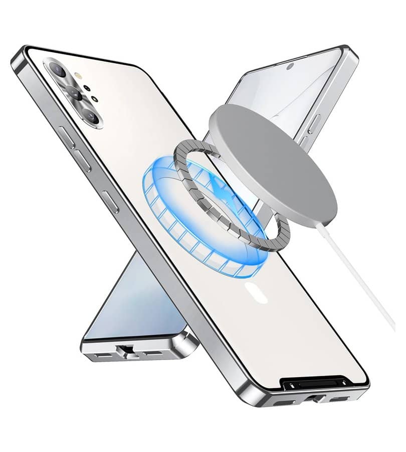 Magsafe Калъф за Samsung Note 10 Plus, Metal Case, Сребрист (2)