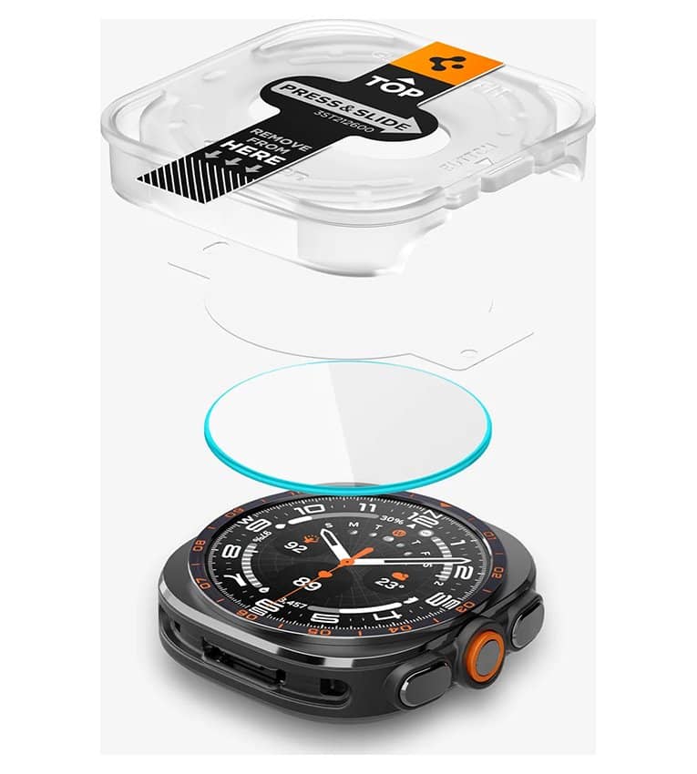 Стъклен Протектор за Samsung Watch Ultra 2 47mm, Spigen Glas.tR EZ Fit 2бр., Прозрачен