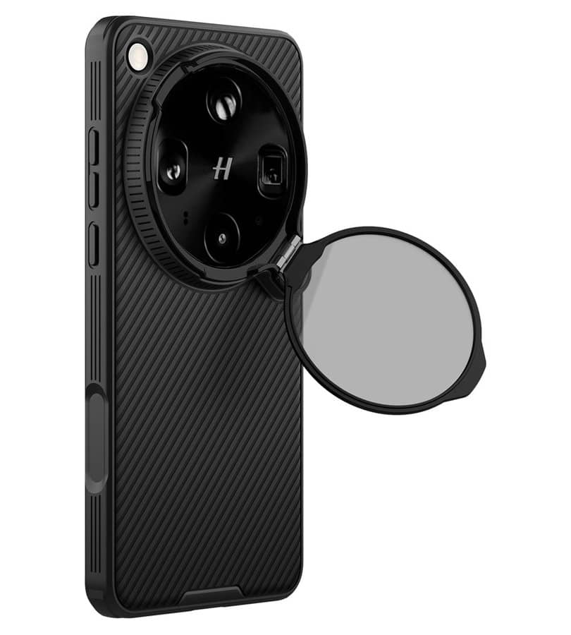 Magsafe калъф за Oppo Find X9 Ultra, Nillkin Clear CamShield Prop Mag Case, Черен (3)