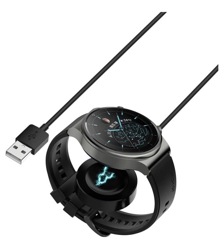 Безжично Зарядно за Huawei Watch GT2 Pro, Wireless Magnetic Charger, Черен (7)