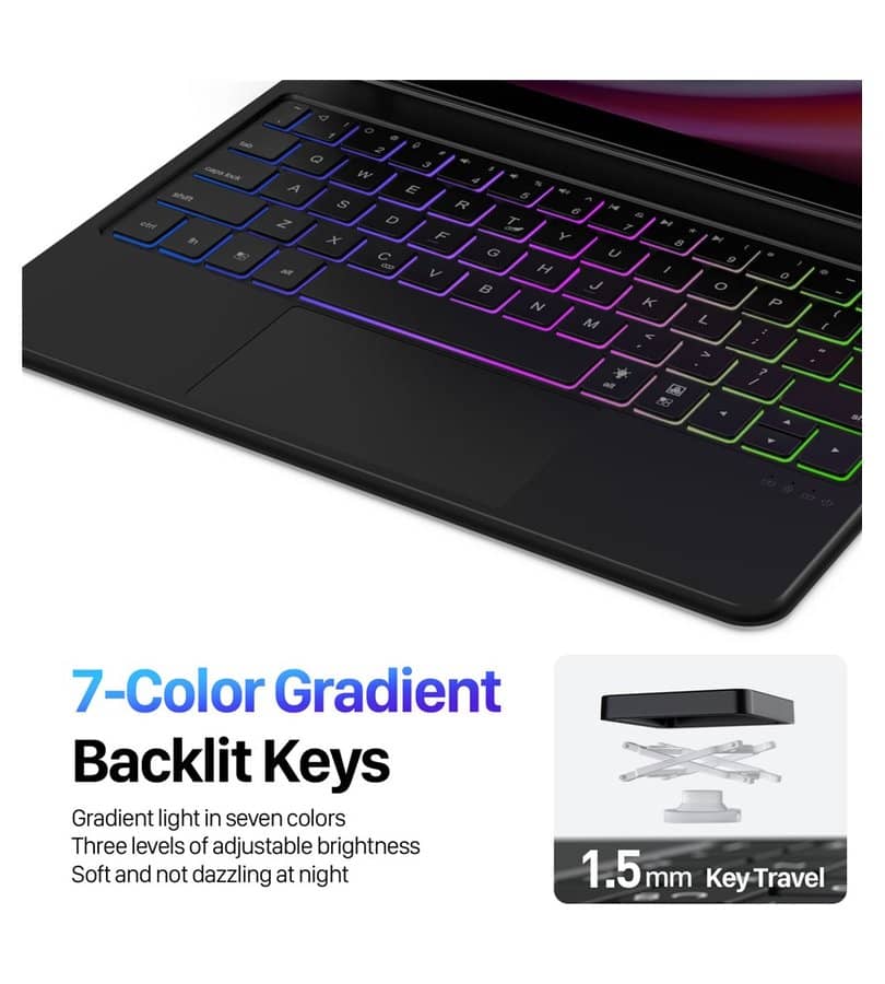 Калъф с Клавиатура и Тъчпад за Samsung Tab S10 Lite/ S10 FE/ S9 FE/ S9, Dux Ducis Magnetic Keyboard Case, Черен (14)