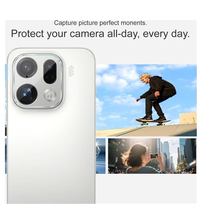 Протектор за камера за Oppo Find X9 Pro, Imak Camera Full Glass, Прозрачен (5)