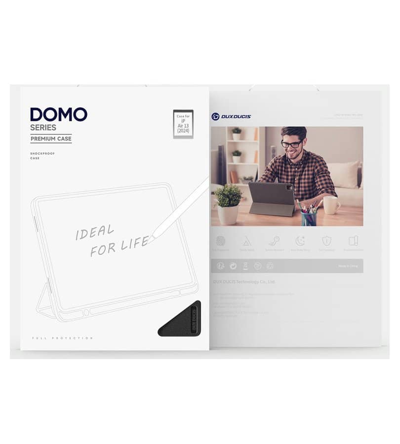 Калъф с Pen Поставка за iPad Air 13" M4/ M3/ M2, Dux Ducis Domo Case, Черен (15)