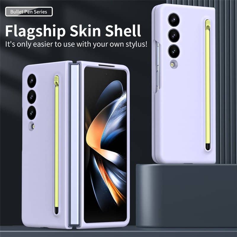 Калъф за Samsung Z Fold 3, GKK Stylus Hard Case, Лилав (2)