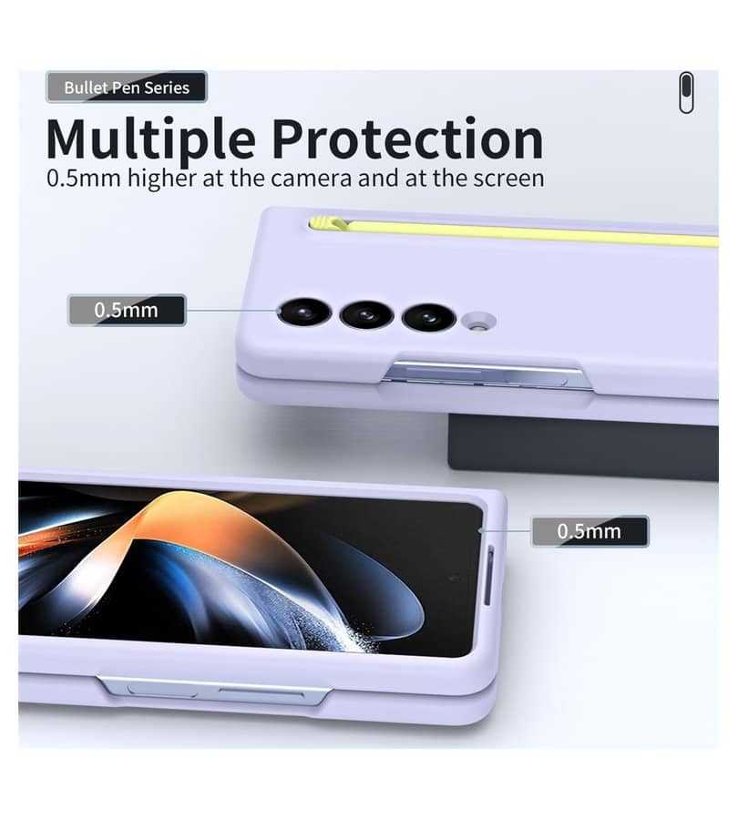 Калъф за Samsung Z Fold 3, GKK Stylus Hard Case, Лилав (4)